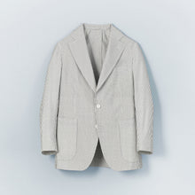 画像をギャラリービューアに読み込む, シルクサッカーストライプ ノッチドラペルジャケット / ライトグレー