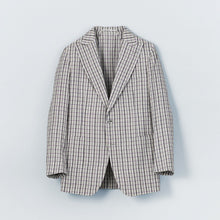 画像をギャラリービューアに読み込む, シルクサッカーカラーチェック ピークドラペルジャケット
