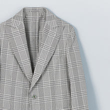 画像をギャラリービューアに読み込む, シルクサッカーグレンプレイド ピークドラペルジャケット / コバルト