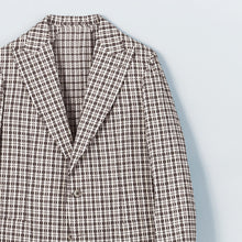 画像をギャラリービューアに読み込む, シルクサッカーカラーチェック ピークドラペルジャケット